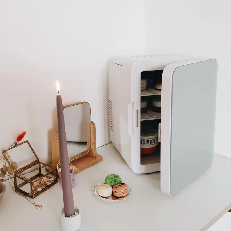 [MINIFRIDGE] 10L skincare mini fridge type mirror square minifridge kulkas skincare kosmetik makanan