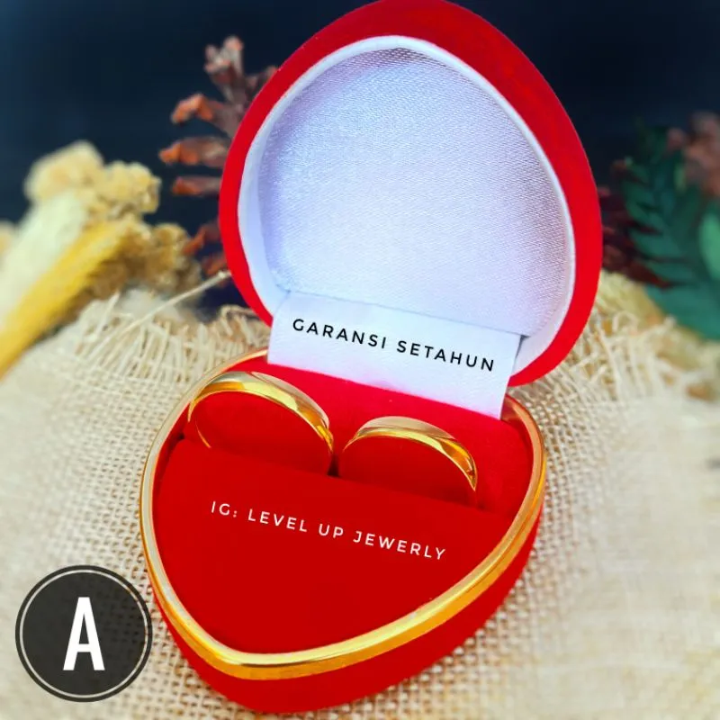 Cincin Kawin Model Polos | Garansi Setahun | Cincin Pasangan Bahan Original Stainless Steell | Cincin Couple Cincin Nikah Tunangan cincin titanium anti karat anti alergi cincin kawin titanium cincin Kuningan cincin nikah titanium Level Up Jewelry