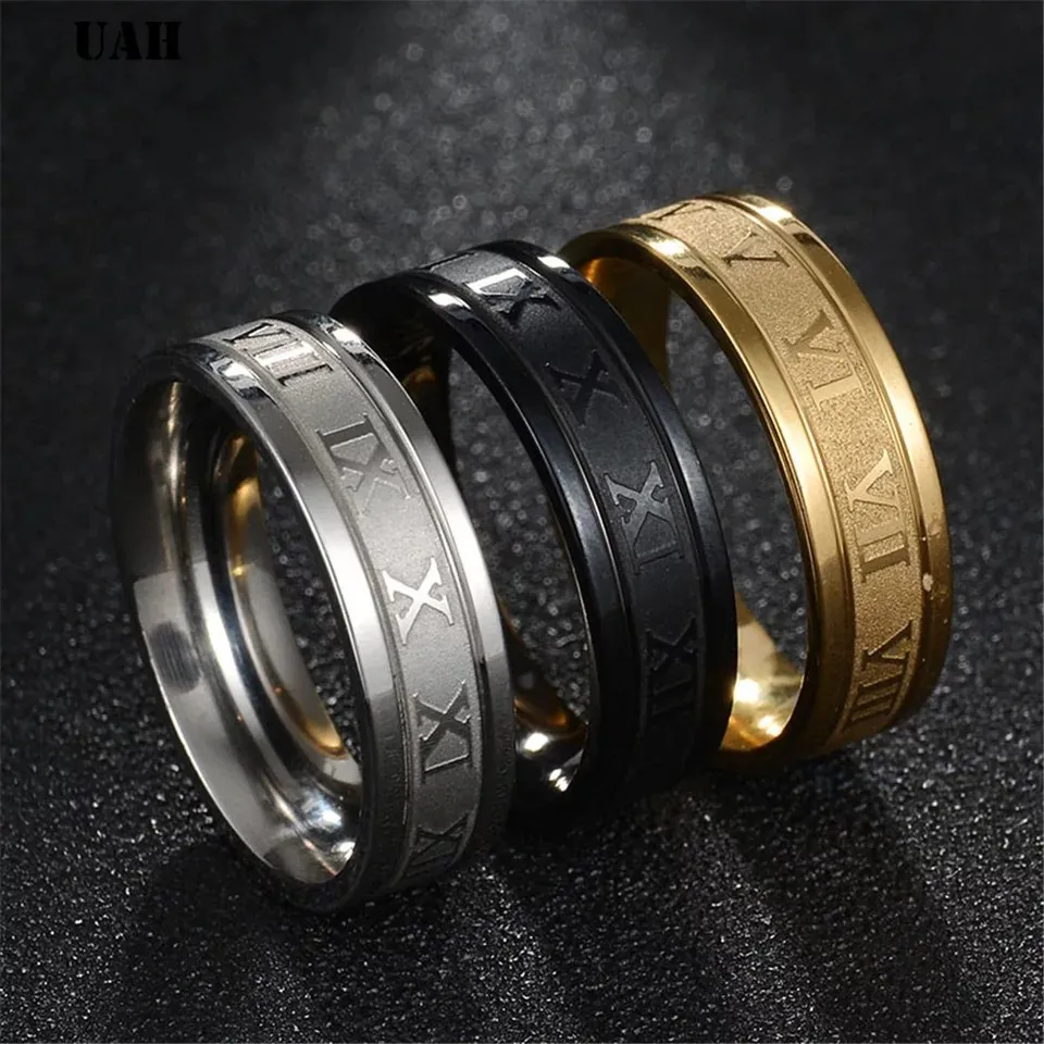 Cincin Angka Romawi Roman Ring Titanium Stainless Steel Pria Wanita Korea Anti Karat Luntur KIARA JEWELRY