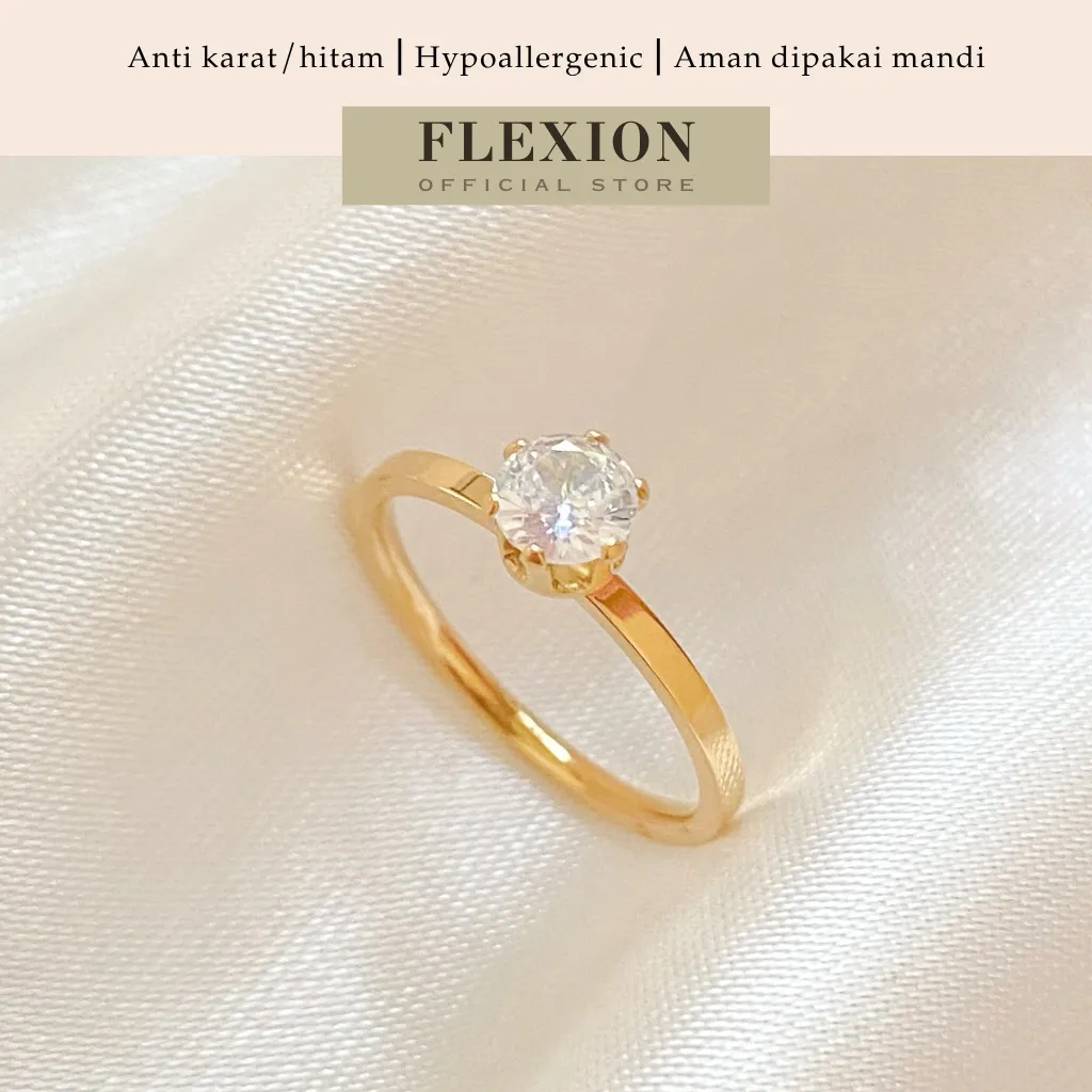 Flexion - Cincin Demi Titanium Anti Karat/Hitam/Luntur - Free Ring Adjuster - Aksesoris dan Perhiasan Fashion Korea Aesthetic Classy - Stainless Steel 316L