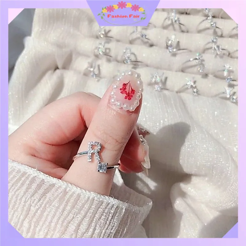FASHION FAIR - C6910 Cincin Inisial Stainless Steel / Cincin Huruf A-Z Wanita / Fashion Jewelry Ring