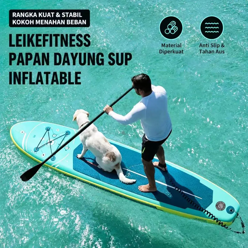 Papan selancar dewasa papan dayung tiup Funkater Stand Up Paddle Board Papan dayung melebar SUP renang pemula luar ruangan orang tua-