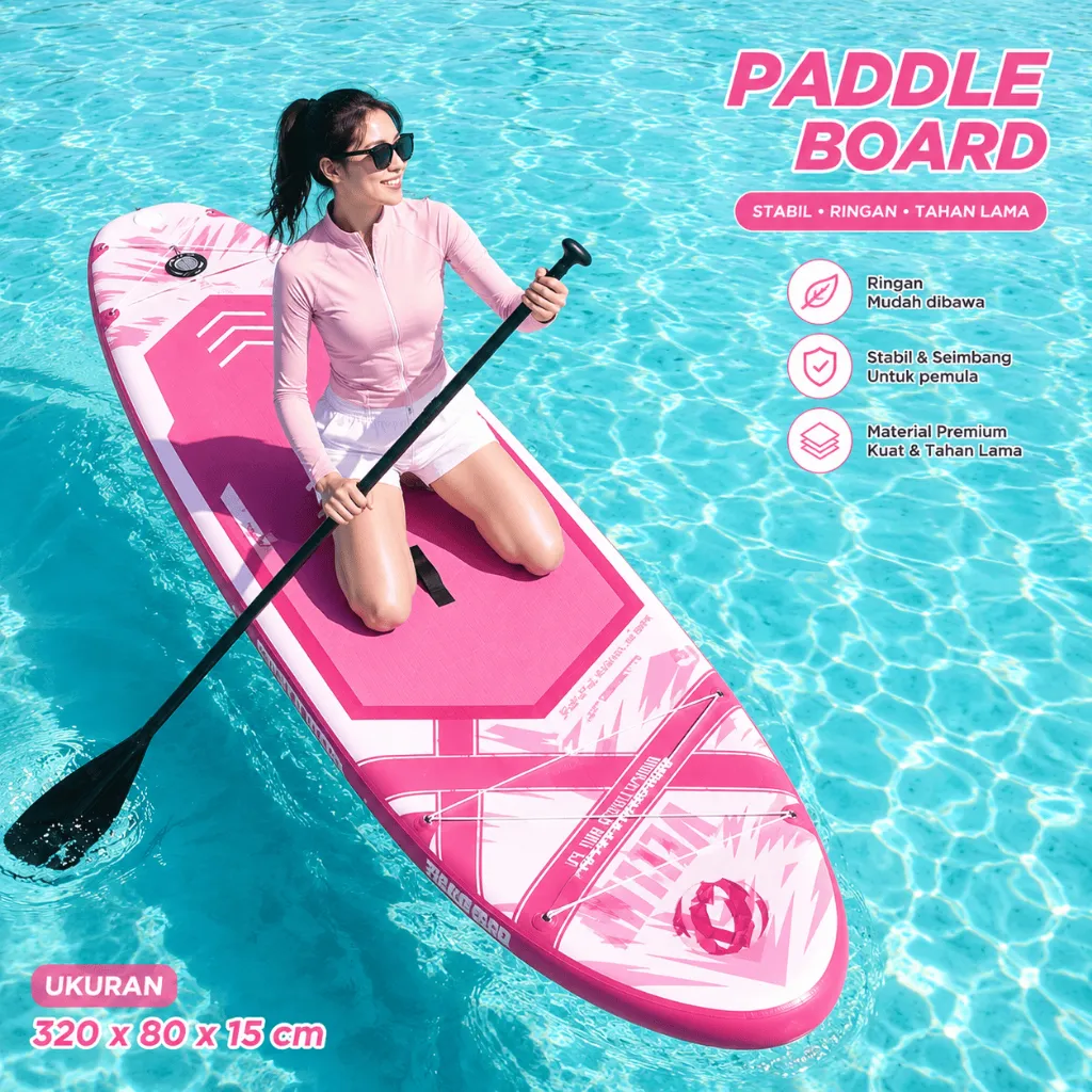 Papan Selancar / Paddle Board SUP Inflatable Premium Stand Up Paddle Board Dewasa Lengkap Dayung Pompa Tas