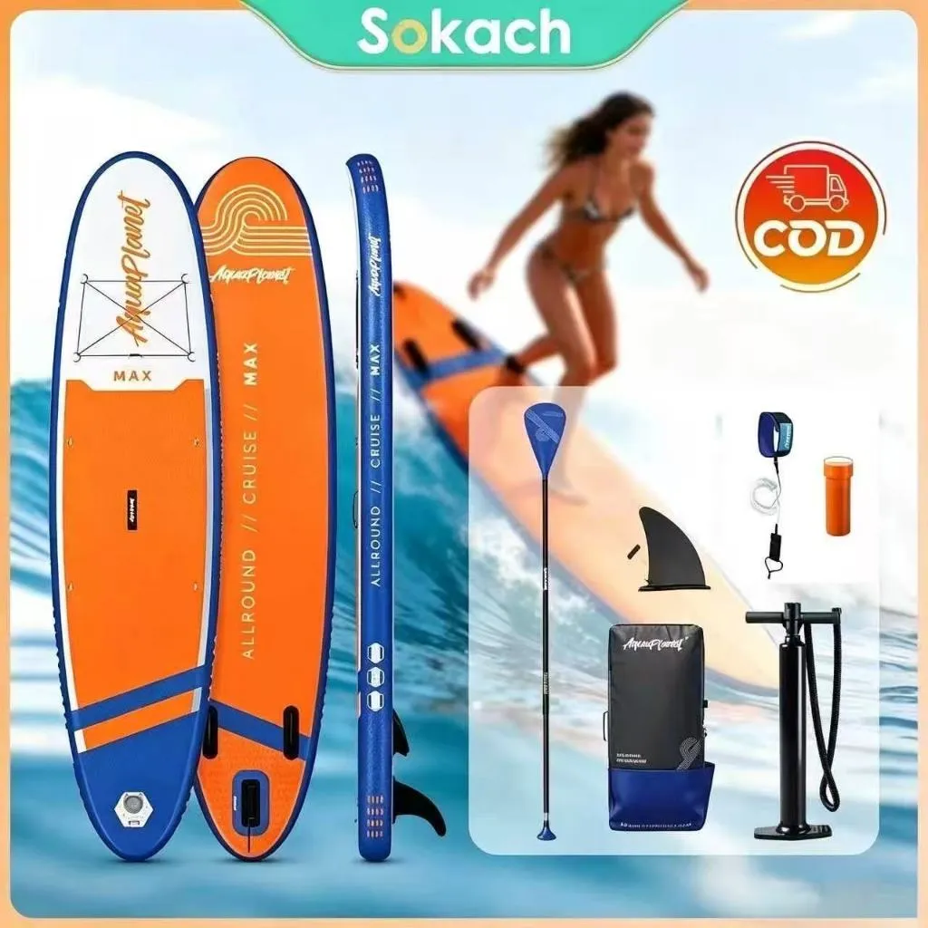 Stand Up Paddle Board Papan Dayung SUP Tiup 320/335cm PVC Tebal Anti Bocor Stabil Anti Slip Mudah Dibawa Dewasa Pemula Yoga Surf Danau Laut BB