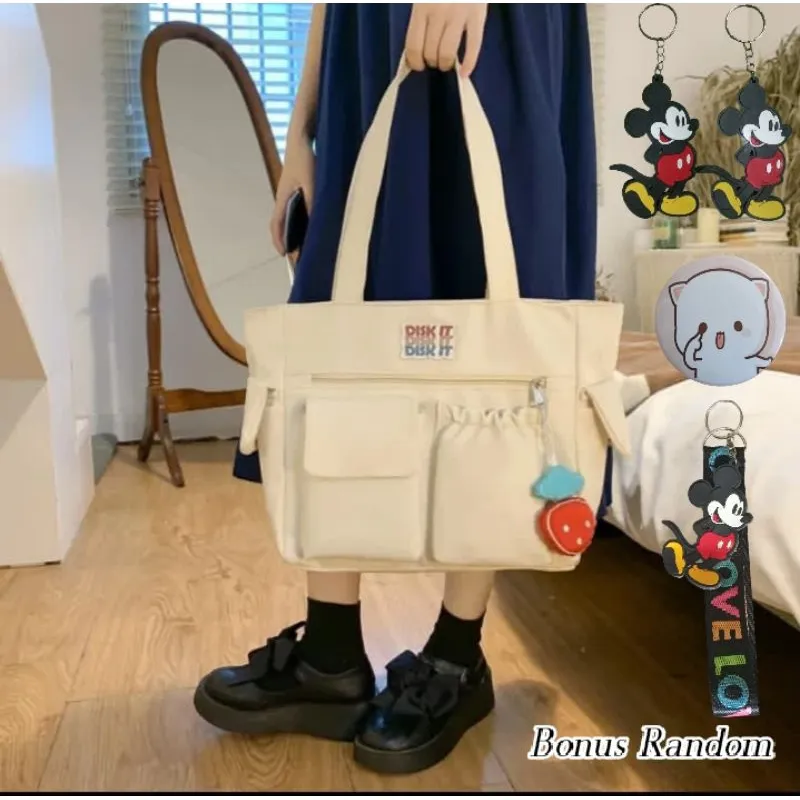Tas Totebag Wanita Korean Style Bahan Kanvas Tas Selempang Slingbag Tote Bag kuliah Kerja Terbaru  A