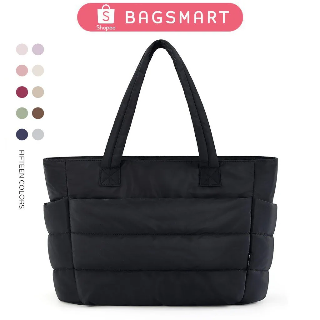 BAGSMART Tas Wanita Tote Bag Ringan Puffy Tas Kuliah Tote Bag for Travel Beach The Bubble