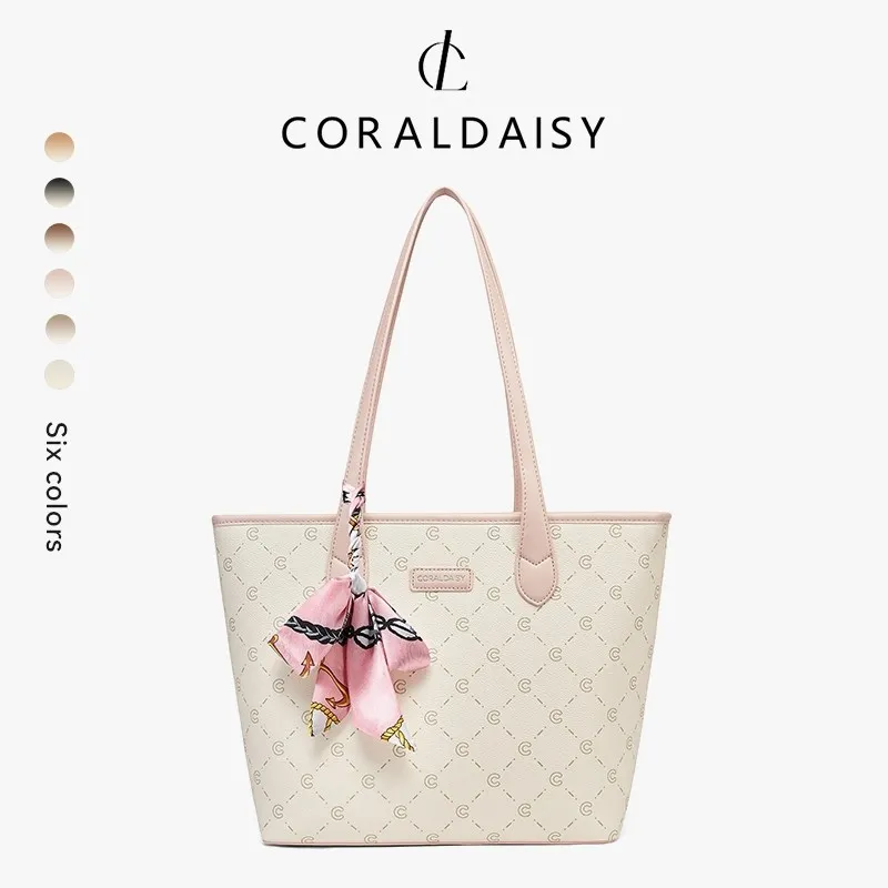 CORALDAISY Tas Wanita 2026 Terbaru Tote Bag Shoulder Bag Tas Laptop Kapasitas Besar Tas Bahu Mode