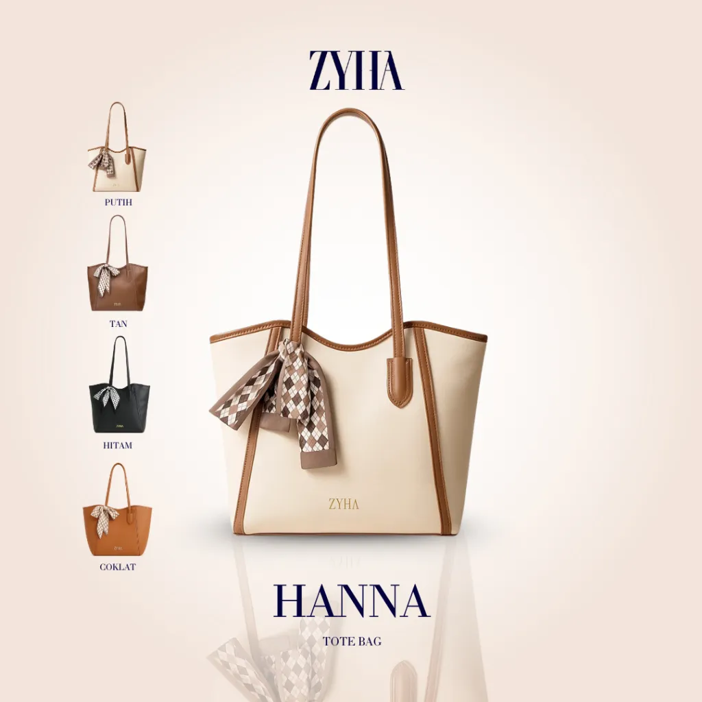 ZYHA - HANNA Totebag Besar Korea Fashion Casual Style / Shoulder Bag Tas Wanita Jinjing Tote Bag Besar Kerja Kuliah