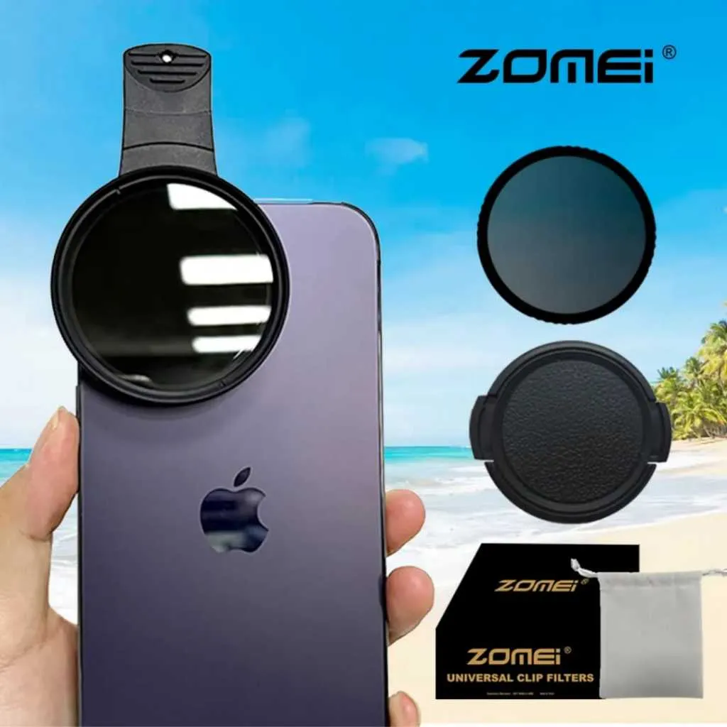 Zomei Filter CPL 52mm Smartphone Camera Filter Circular Polarizing with Phone Clip Set dan Free Bag