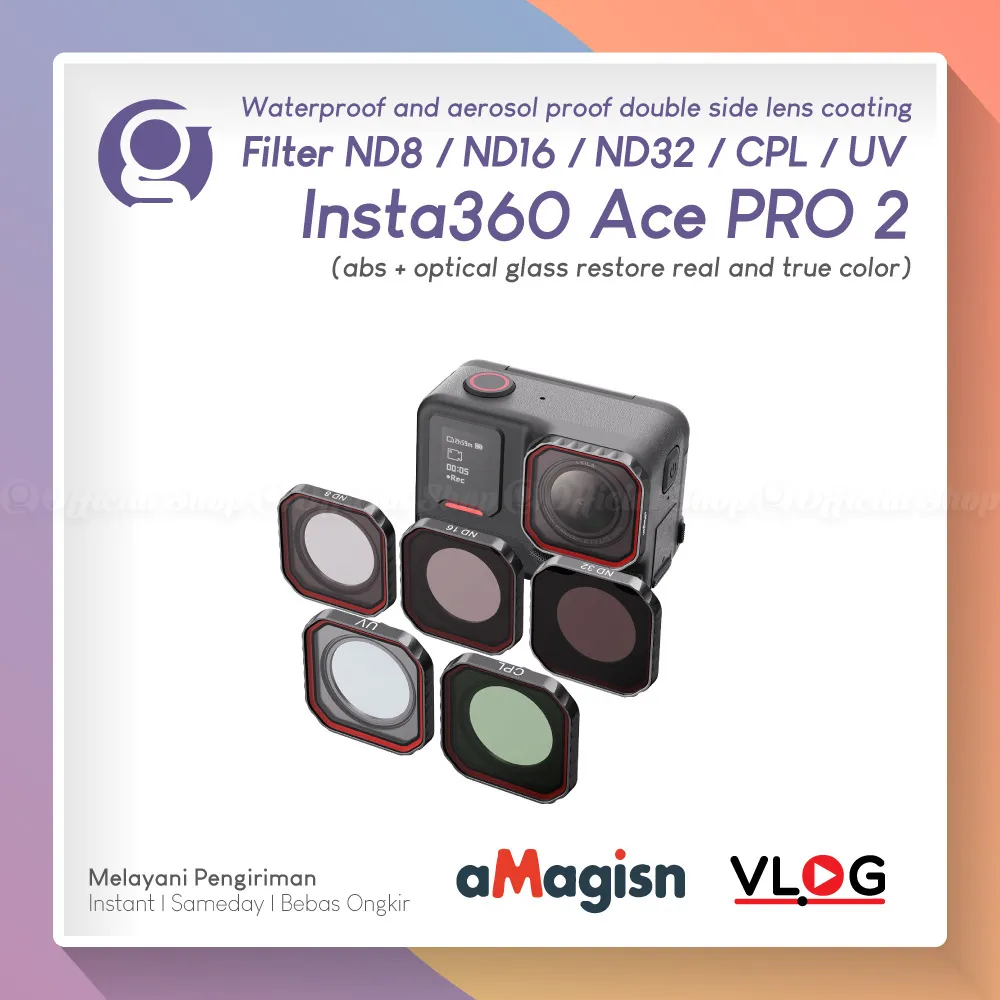 aMagisn Lens Filter UV CPL ND for Ace Pro 2 Insta360 Lensa Combo CPL dan ND8 ND16 ND32 untuk Camera Insta 360 ACE PRO 2