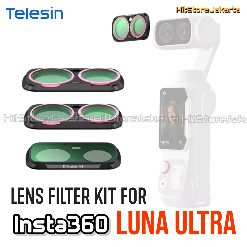 Telesin for Insta360 LUNA Ultra Lens Filter Kit CPL Black Diffusion VND Filter