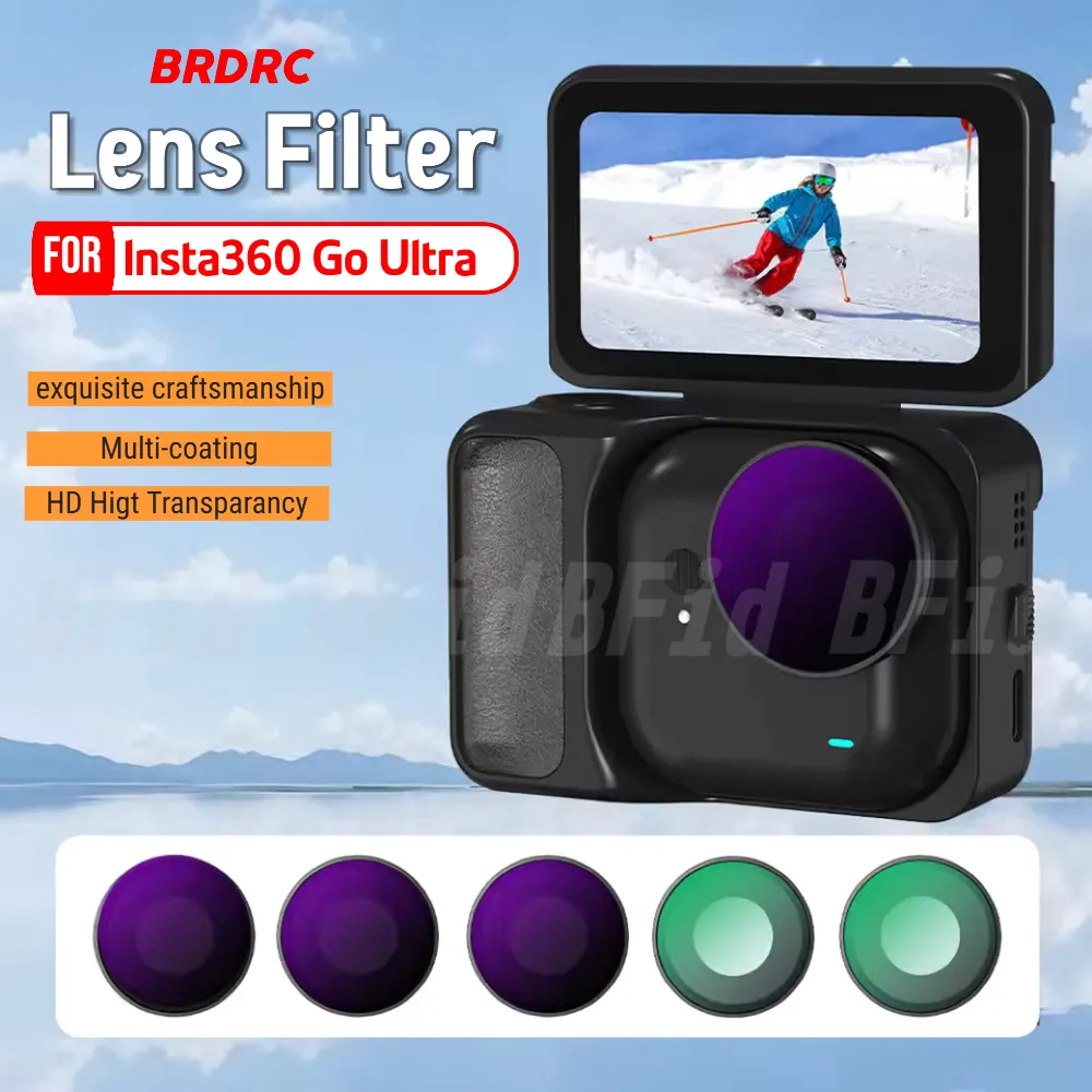 BRDRC Lens Filter HD Optical Glass Filter Compatible For Insta360 Go Ultra UV CPL ND Lens Filter Kit