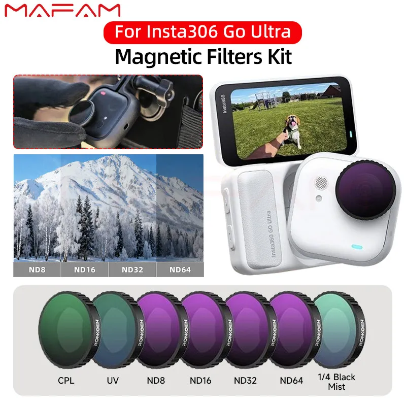 Insta360 GO Ultra Filter Set CPL UV Anti-Light Pollution Starburst ND8 ND16 ND32 ND64 Black Mist 1/4 HD Optical Glass Multi-coated Lens Filter