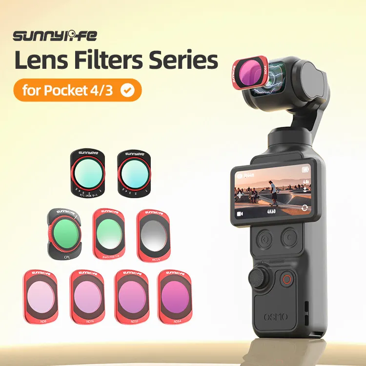Sunnylife Filter Lensa DJI Osmo Pocket 4 / 3 VND MCUV CPL ND Black Mist Macro Wide Angle Magnetic Filter