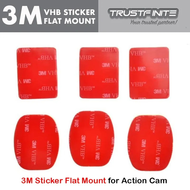 Sticker 3M VHB Flat Curved Mount 3 Set for Osmo Action Cam GoPro 8 Yi Brica Kogan