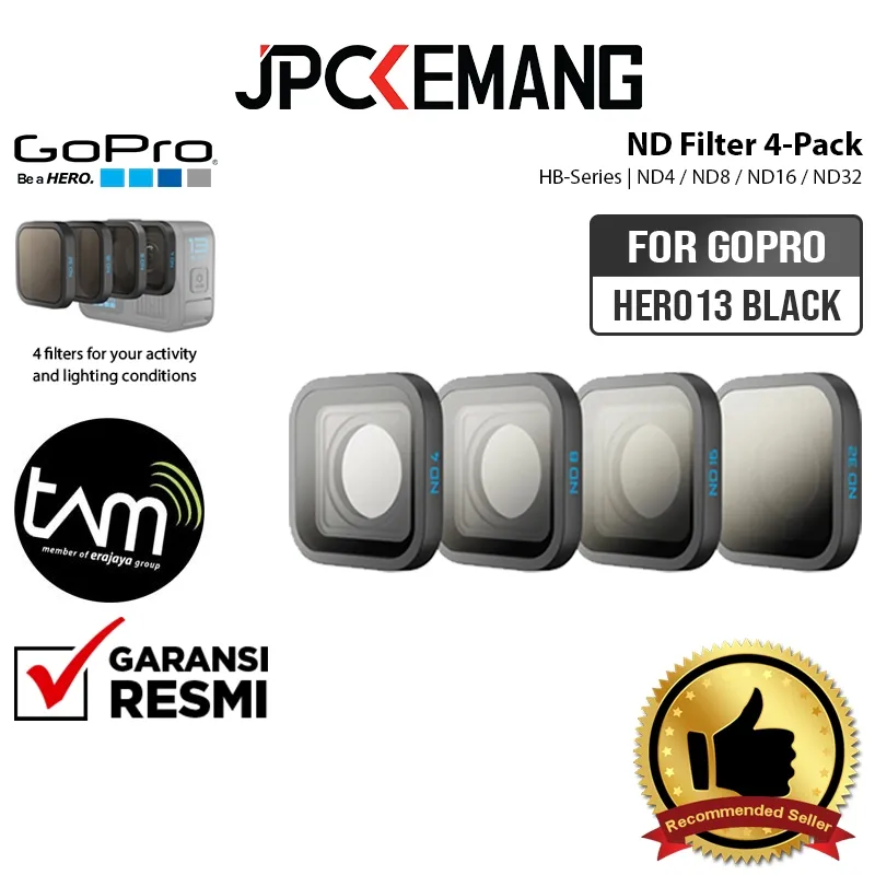 GoPro ND Filter Kit 4-Pack HB-Series for Go Pro HERO 13 HERO13 Black Smart Motion Blur AENDF-001 Garansi Resmi