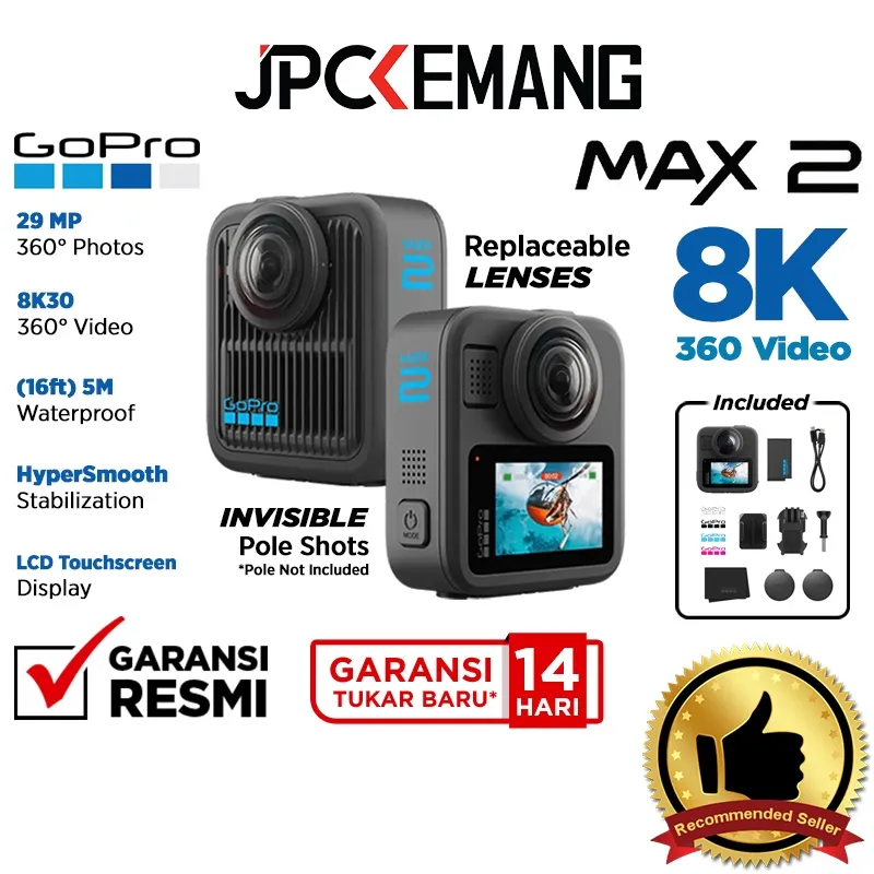 GoPro Max 2 8K 360 Action Camera Go Pro HERO Max2 Action Cam Garansi Resmi