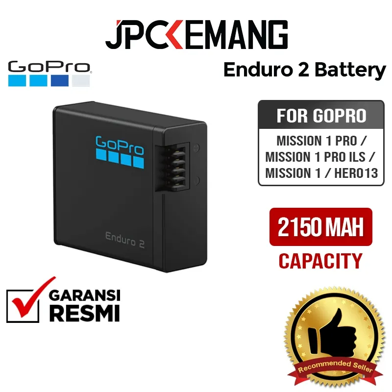 GOPRO ENDURO 2 BATTERY for Go Pro MISSION 1 Series & HERO 13 Action Camera Baterai AGBAT-001 Garansi Resmi
