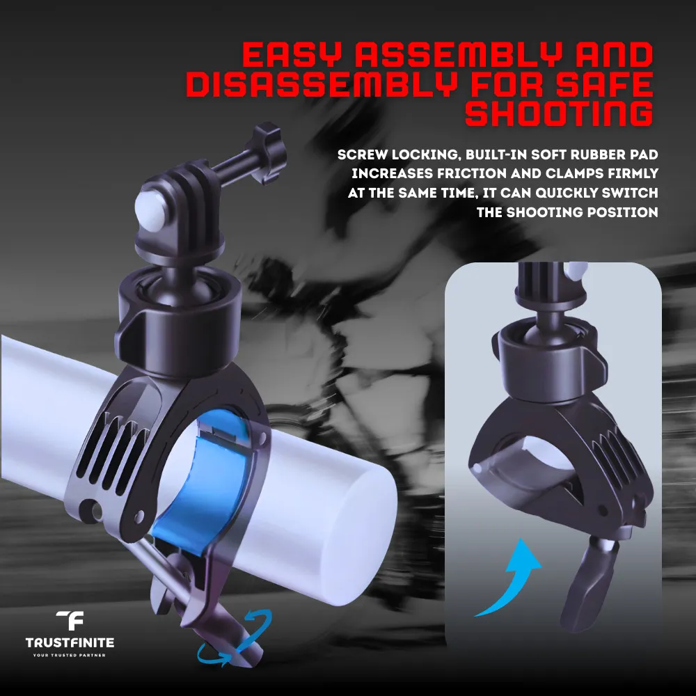 OEM 360 Handlebar Clamp Ring Tube Mount GoPro/DJI Action/DJI Pocket/Insta360/SJCAM/AKASO / Bicyle Bike Sepeda Handlebar Mount O GoPro/DJI action/Insta360/SJCAM/AKASO