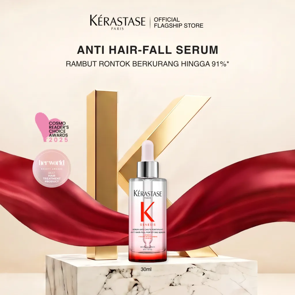Kerastase Genesis Hair Serum 30ml Anti Hair Fall - Serum Rambut Rontok & Patah - Mengandung Aminexil 1.5% & Ginger Roots