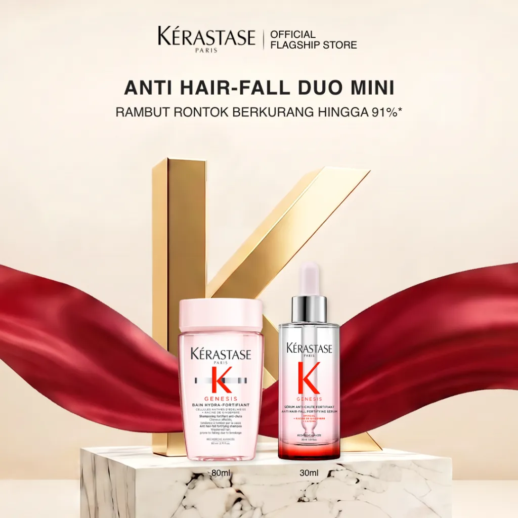 Kerastase Anti Hair Fall Set Shampoo & Serum Rambut Rontok & Patah - Bain Genesis Hydra 80ml & Serum Genesis 30ml