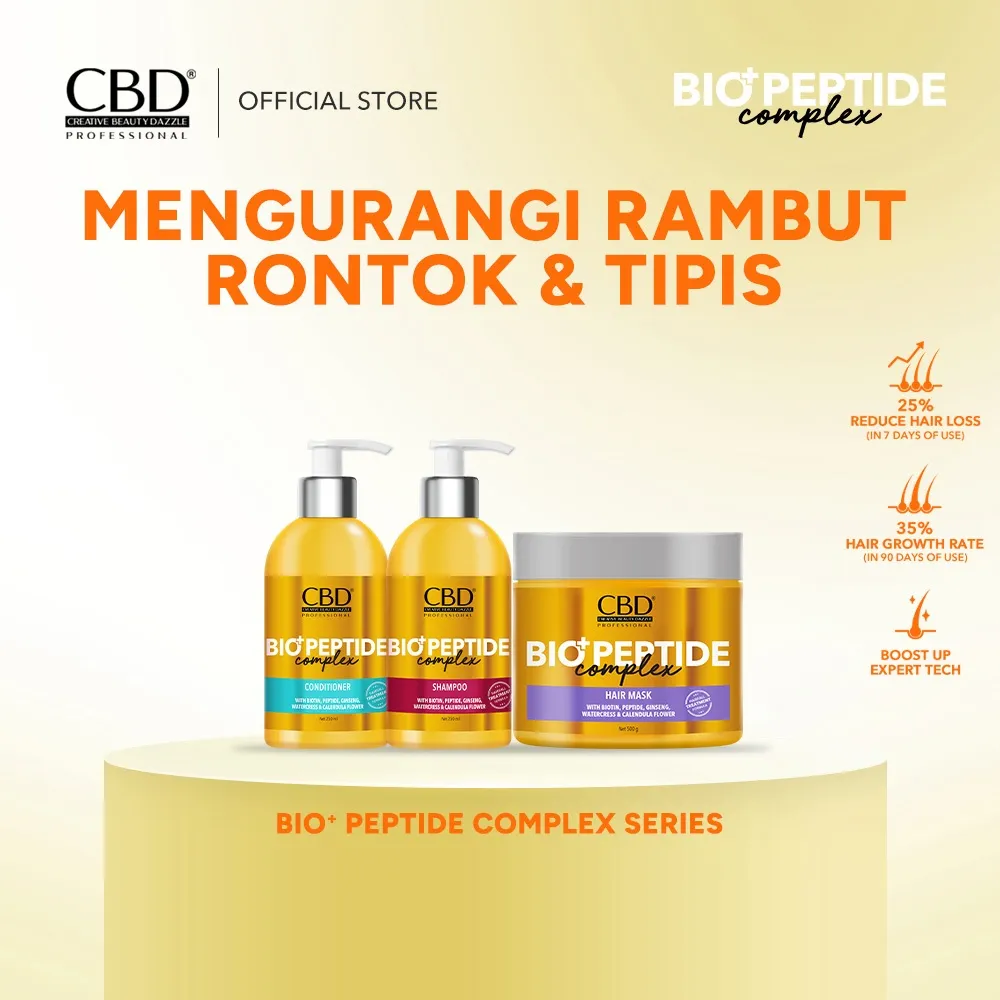 CBD BIO+PEPTIDE COMPLEX Shampoo / Conditioner / Hair Mask for Hair Fall Treatment | Rambut Rontok | Hair Loss | Haircare