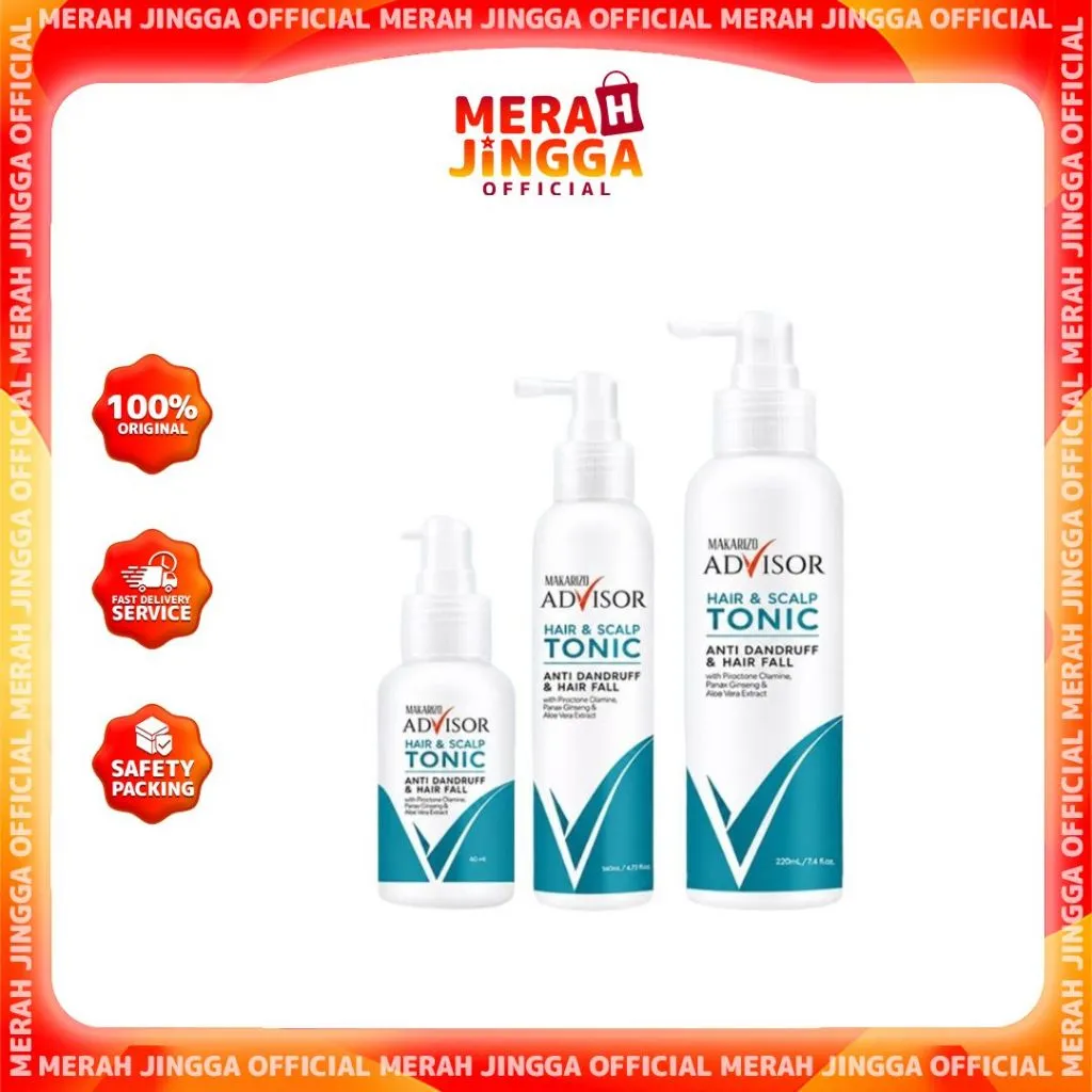 Makarizo Advisor Hair Fall Defense Hair & Scalp Tonic 60ml - 140ml - 220ml | Merah Jingga Official