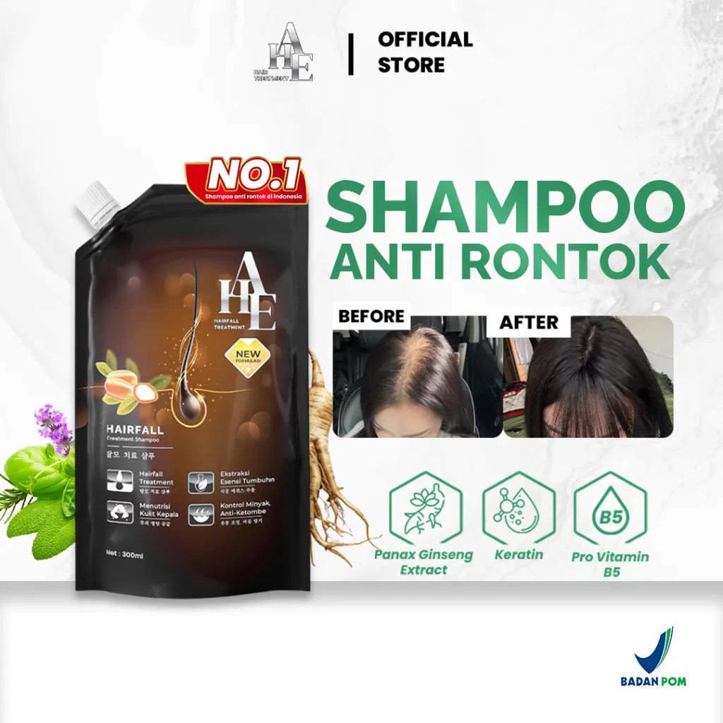 AHE Hair Fall Treatment Shampoo 300 ML Sampo Penumbuh Rambut Rontok dan Anti Ketombe