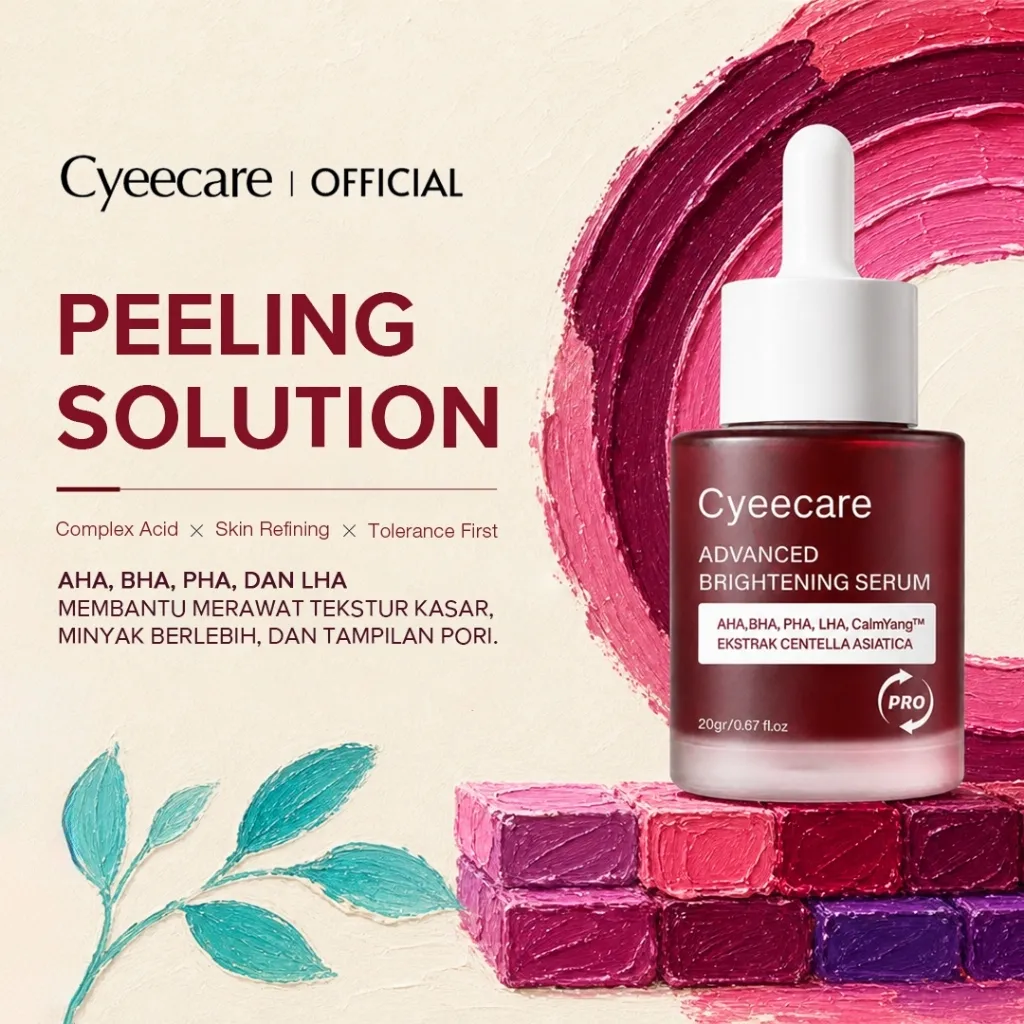 Cyeecare AHA BHA PHA LHA Peeling Solution Serum Eksfoliasi Wajah Menghaluskan Mencerahkan Kulit Mengangkat Sel Kulit Mati Komedo 20g