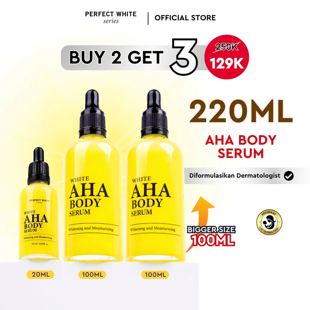 [3pcs] [2pcs 100ml + 1pcs 20ml] PERFECT WHITE AHA Body Serum Whitening and Moisturizing | Booster