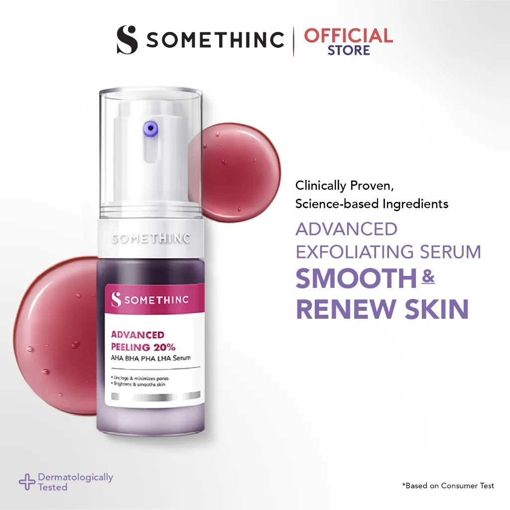 SOMETHINC Advanced Peeling 20% AHA BHA PHA LHA Serum - Mengangkat Sel Kulit Mati & Hiperpigmentasi, Serum Eksfoliasi Wajah, Exfoliating Peeling Mencerahkan Serum untuk Komedo