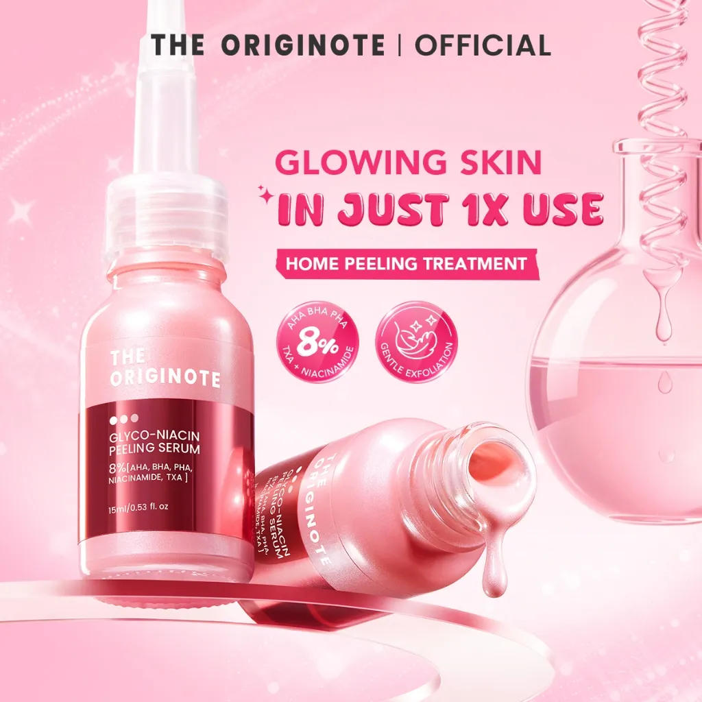 [READY STOCK] The Originote Glyco-Niacin Peeling Serum 15 ml - Mencerahkan, Mengangkat Sel Kulit Mati, Memudarkan Noda Hitam | Eksfoliasi Lembut dengan AHA, BHA, PHA, Niacinamide, TXA