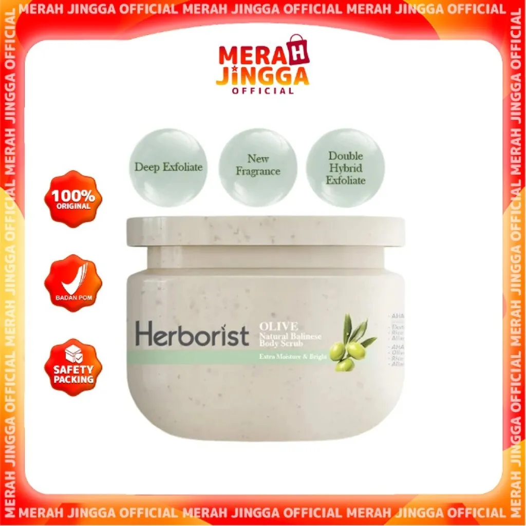 Herborist Natural Balinese Body Scrub AHA-BHA-PHA Lulur Exfoliasi | Merah Jingga Official