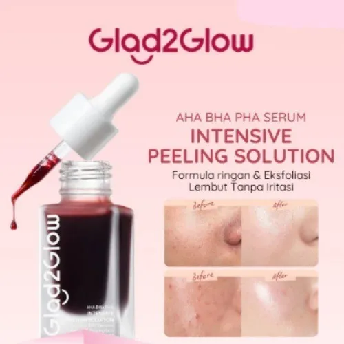 Glad2Glow Peeling Solution Serum Eksfoliasi Wajah 60 detik Menghaluskan Kulit AHA BHA PHA serum wajah glowing pelembab