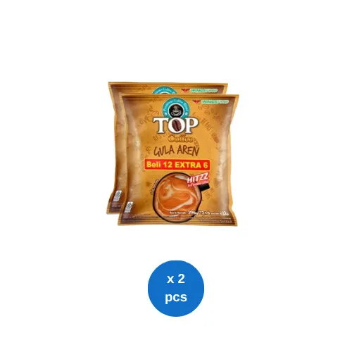 Top Coffee Kopi Instan Gula Aren Bag 22 gr isi 12 + 6 pcs x 2 pcs