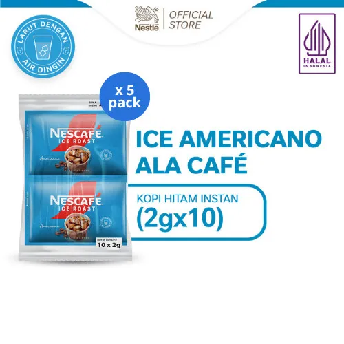 Nestle Nescafe Ice Roast Americano Kopi Hitam Instan (10x2g) - 5 Pack