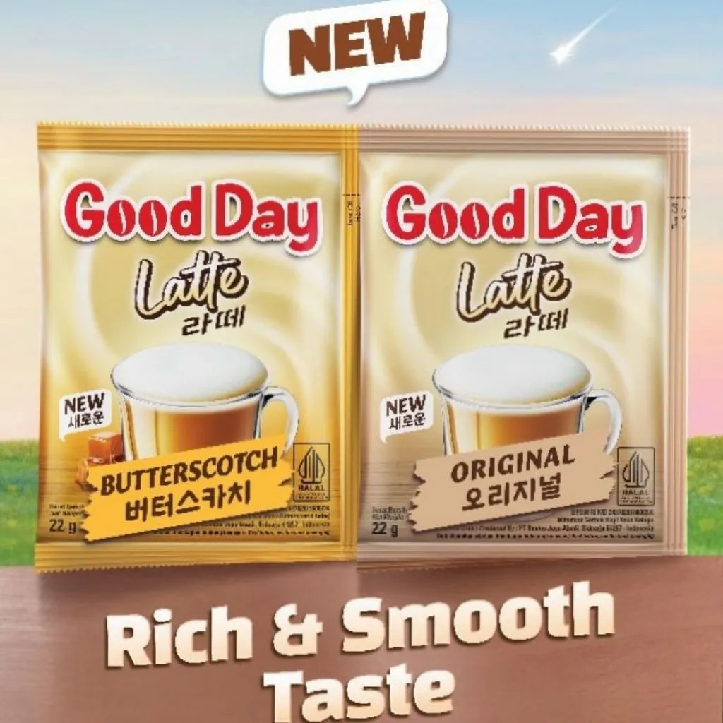 NEW Good Day Latte 10 Sachet Butterscotch Dan Original-Coffee-Kopi Instan