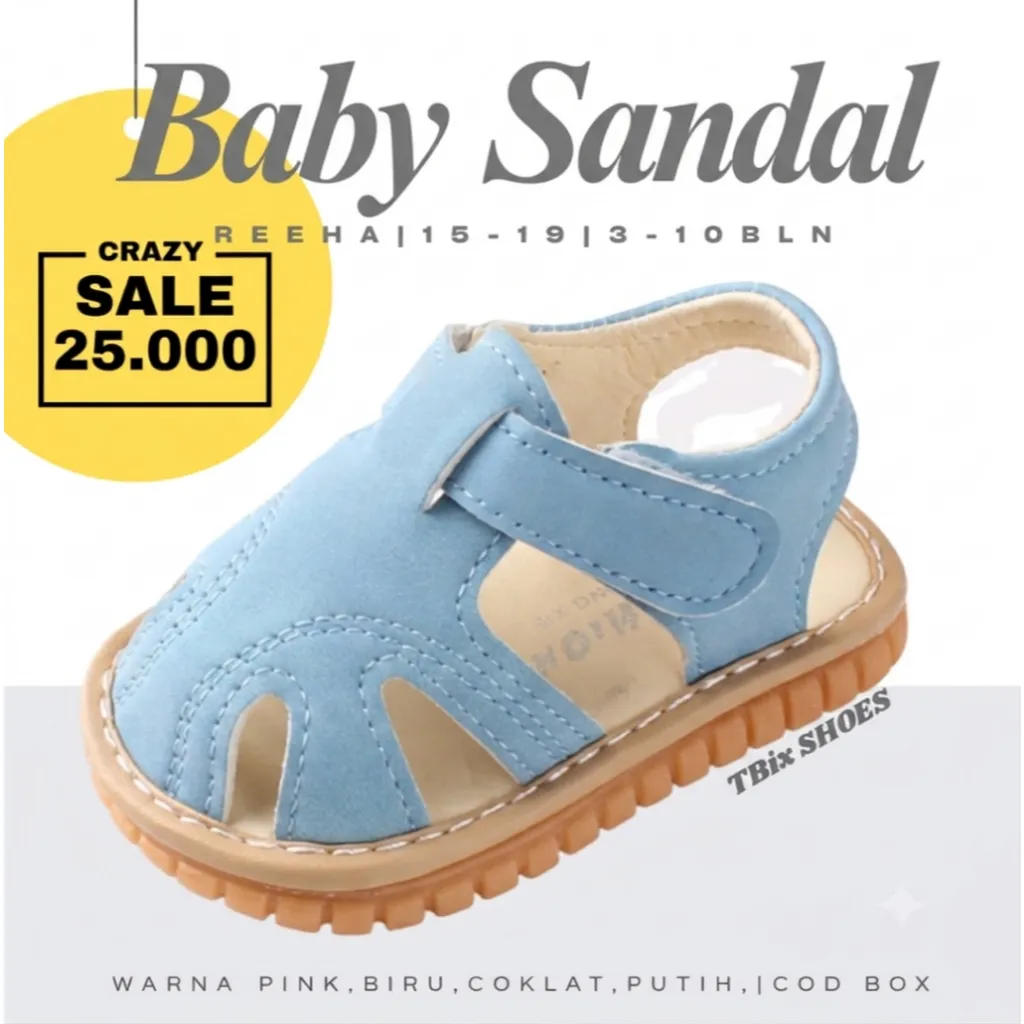 CRAZY SALE [Tokobig] Import Sandal Reeha Sandal Bayi Import Sandal Prewalker Bayi Perempuan Laki Laki Bunyi Nyitnyit Size 15-19 TOP PRODUK