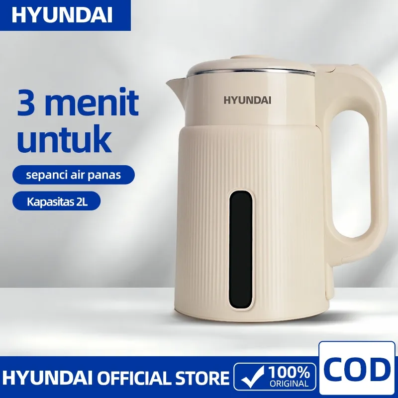 HYUNDAI teko listrik tekoeh jug 304 bahan food grade kettle pemanas air 2L teapot teko air minum