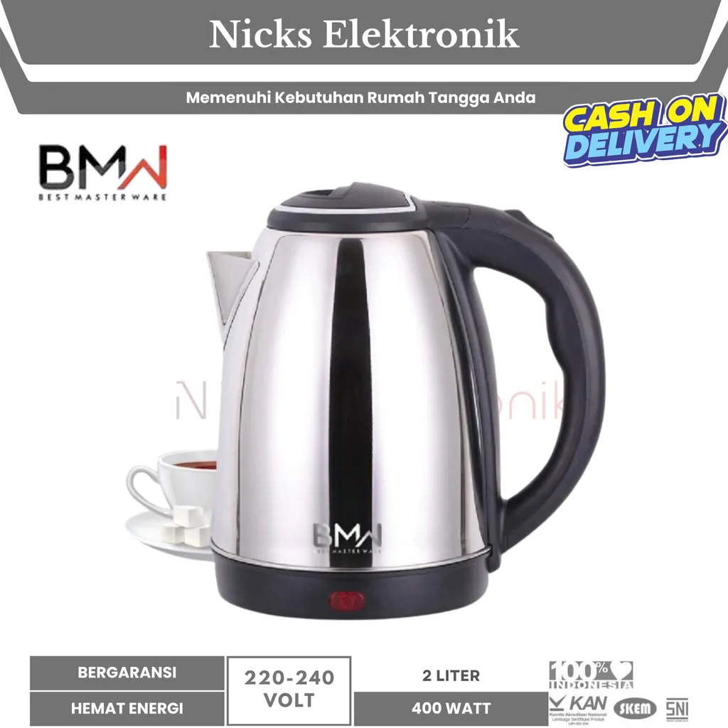 [COD] BMW KETTLE / KETEL / TEKO LISTRIK EK-2L (2 LITER) GARANSI RESMI