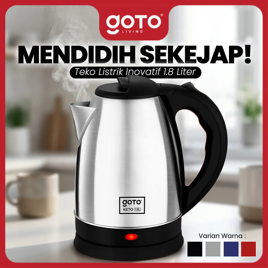 Goto Keto Kettle Pemanas Air Elektrik Stainless Steel 1.8L Listrik