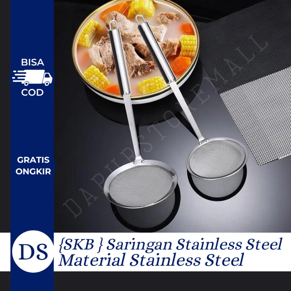 {SKB} Saringan Stainless Steel/Saringan Halus Bergagang Anti Karat Tahan Lama Saringan Dapur