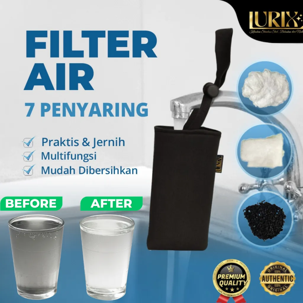 [BELI 2 GRATIS 1] LURIX Saringan Air Multi Layer 7 Lapisan Kumplit Kapas, Pasir Dan Serat Sintetis l Saring Kotoran Hingga Bersih Maksimal