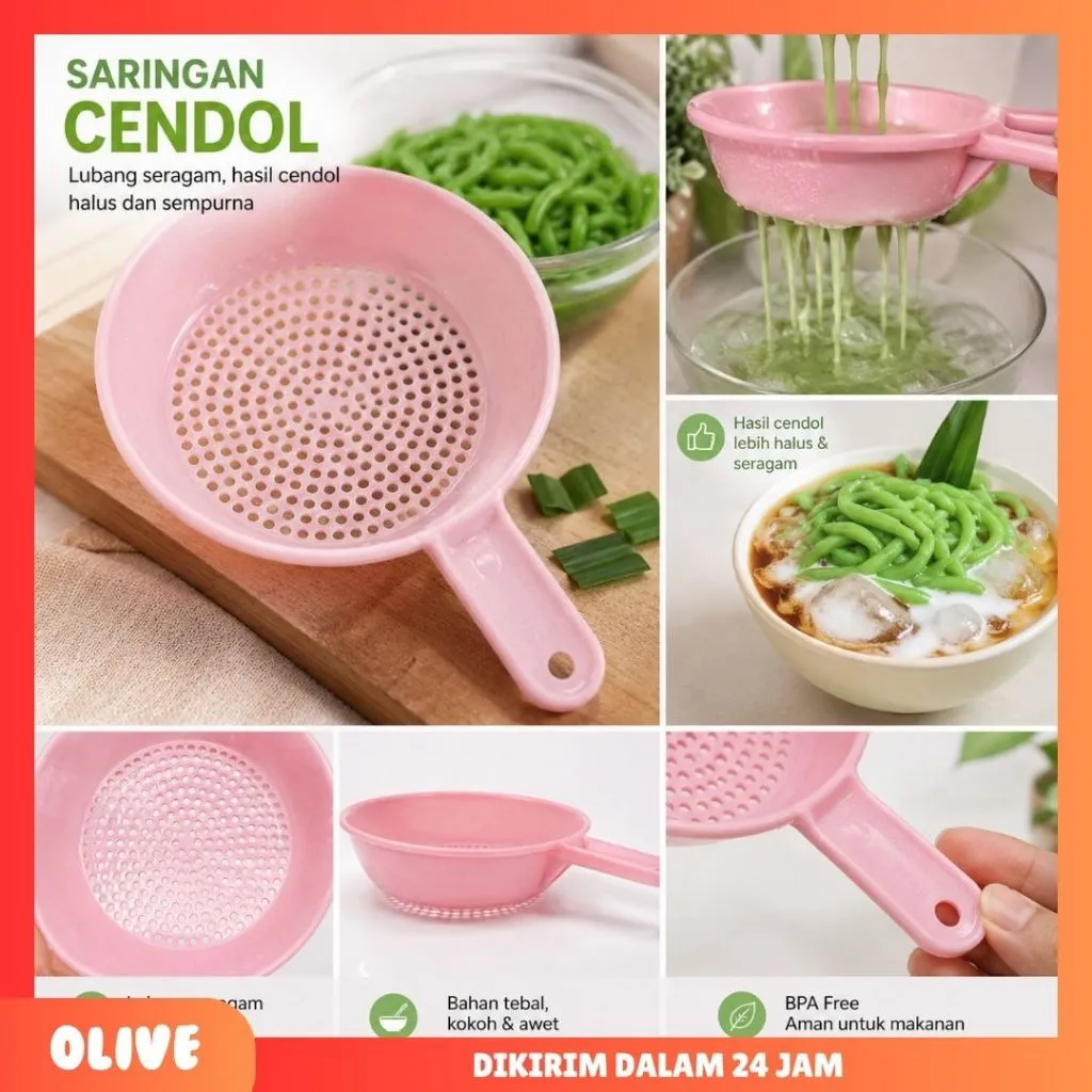 Cetakan Cendol Kecebong Saringan Dawet Ayu Plastik Food Grade Murah Praktis Manual Diameter 20 cm