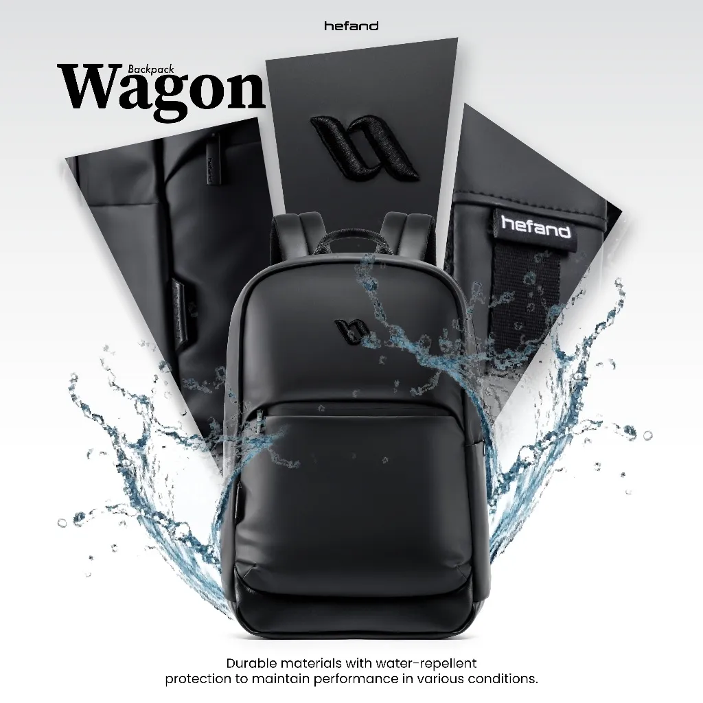 Hefand - Tas Ransel Pria Wagon Tas Sekolah Kuliah Kerja Kantor Wanita Waterproof Backpack Laptop Outdoor Anti Air