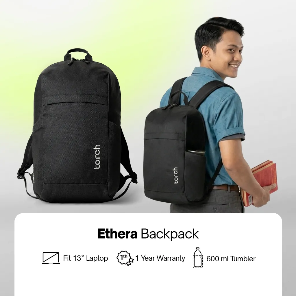 TORCH Ethera Tas Ransel Punggung Sekolah Kerja Travelling Laptop Pria Wanita Tahan Air - Daily Backpack Water Ressistant