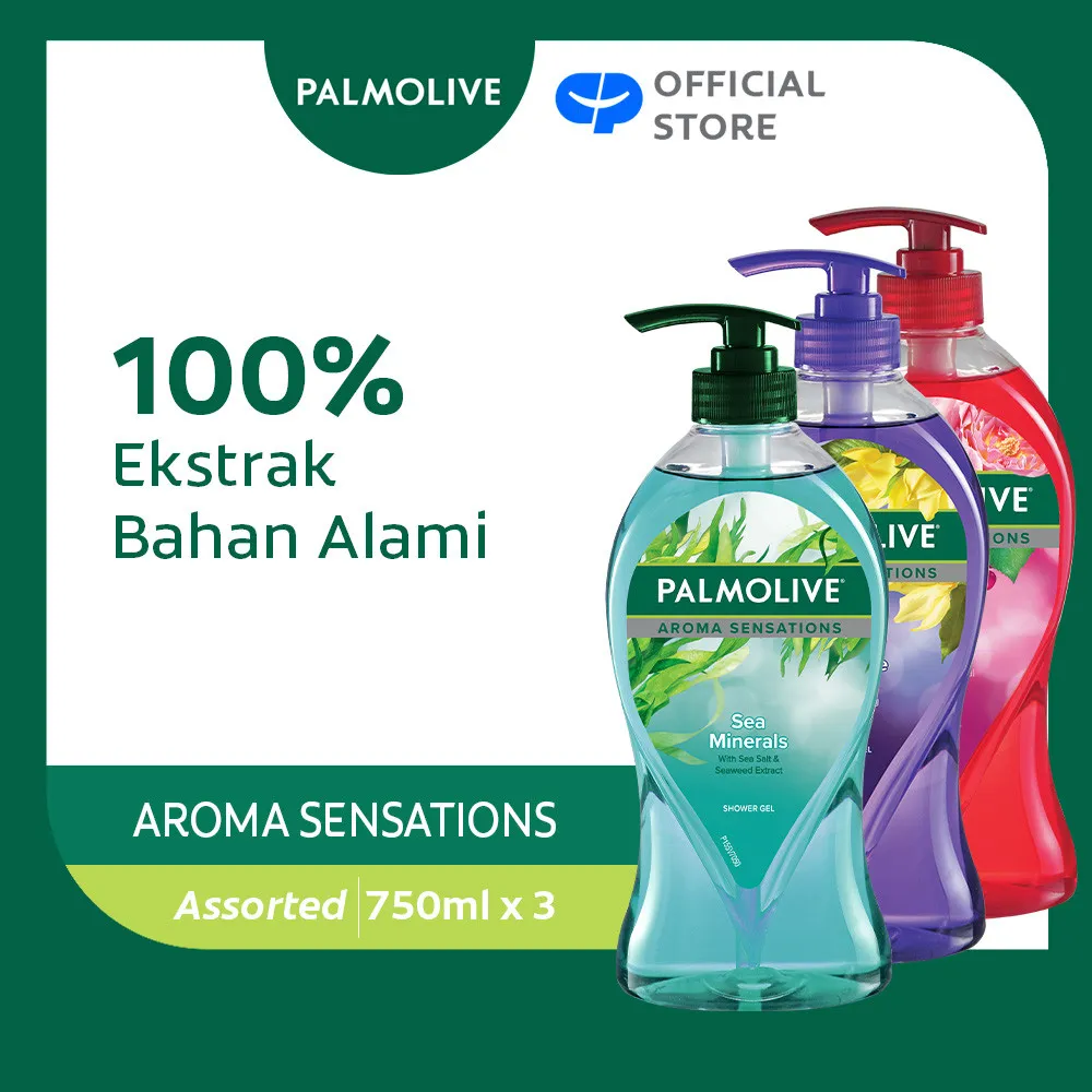 Palmolive Aroma Sensations Shower Gel 750ml Mix - Sabun Mandi Cair (3pcs)