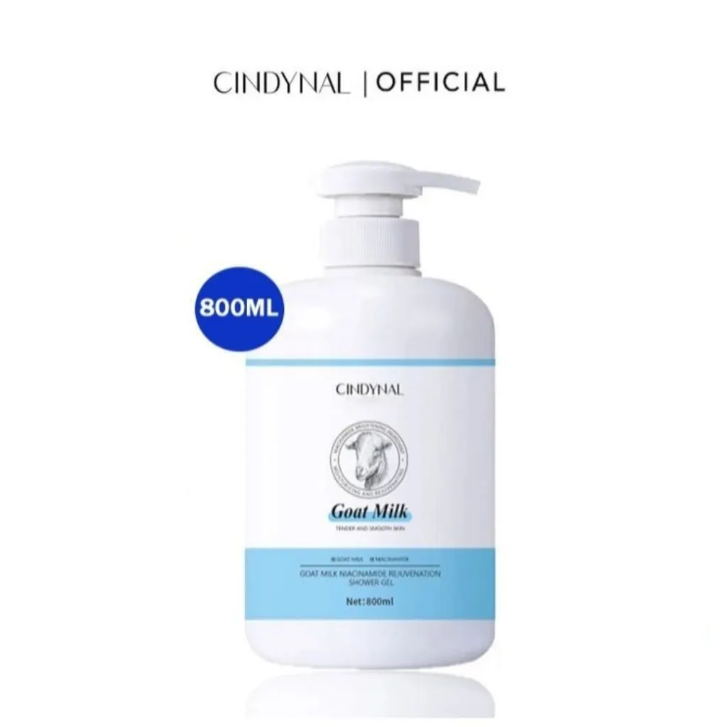 CINDYNAL Goat Milk Niacinamide Shower Gel – Sabun Mandi Cair 800ml