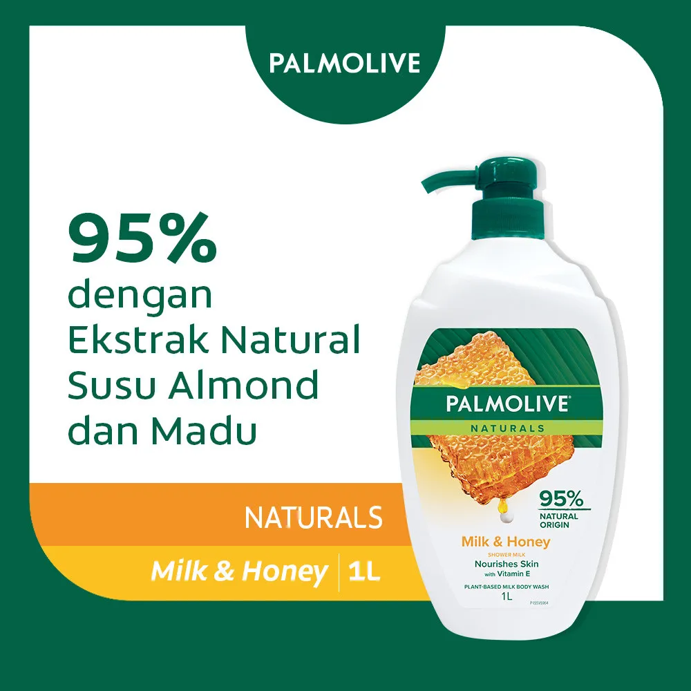 Palmolive Naturals Shower Gel Milk & Honey 1L - Sabun Mandi Cair