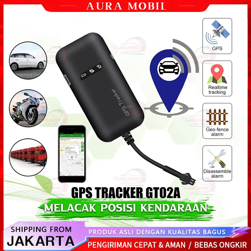 GT02A Pelacak Motor/Mobil GPS Tracker APP GPS Tracker GSM GPRS Kendaraan Pencari Lokasi Waktu Nyata Mobil Motor Anti Maling
